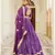 Purple embroidered cotton silk stitched lehenga