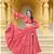 Red printed cotton stitched lehenga