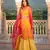 Yellow woven net stitched lehenga