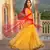 Yellow woven net stitched lehenga