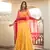 Yellow woven net stitched lehenga