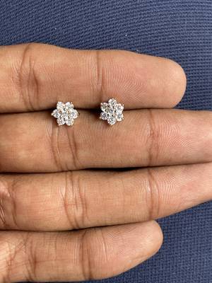Silver American Diamond Earrings 1