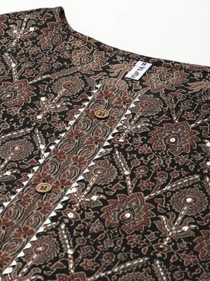 Black printed cotton kurta-suits 3