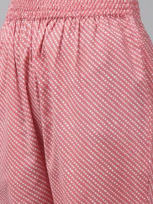 Pink printed cotton kurta-suits 4