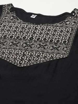Black plain rayon kurta-suits 3