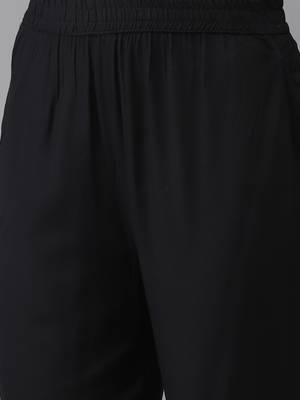 Black plain rayon kurta-suits 4