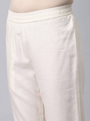 White plain cotton kurti-trouser 5