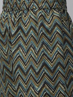 Olive printed cotton kurta-suits 4