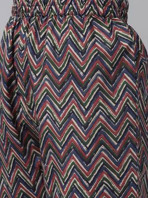Navy-blue printed cotton kurta-suits 4