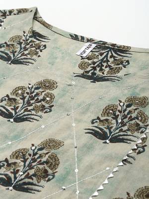 Beige printed cotton kurta-suits 3