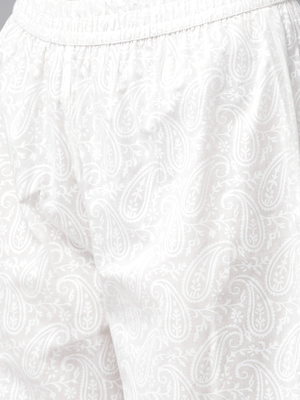 Grey printed cotton palazzo-kurta 4
