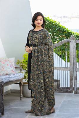 Black plain cotton kurta-suits 5