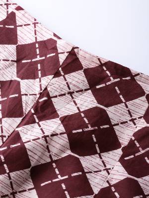 Burgundy plain rayon kurti-trouser 5