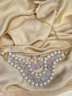 Jaipur Baby Pink Pearl Stone Choker 1