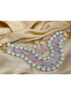 Jaipur Baby Pink Pearl Stone Choker 2