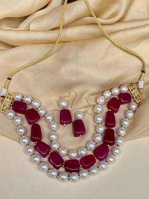 Jaipur Red Pearl Stone Choker 1