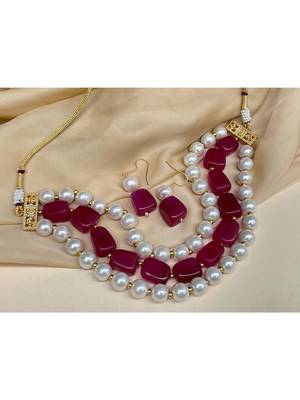 Jaipur Red Pearl Stone Choker 2