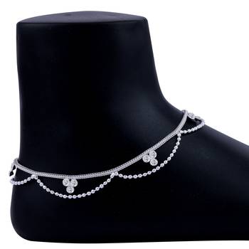 SILVER SHINE Exclusive Silver Plated Payal  Anklet for Women And Girl 4