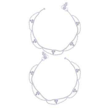 SILVER SHINE Exclusive Silver Plated Payal  Anklet for Women And Girl 5