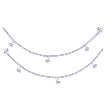 SILVER SHINE Silver Plated Delicated Ghungroo Payal  Anklet for Women And Girl 5