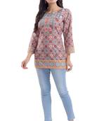 Ash Gray Faux Crepe Short Kurti kurti kurti