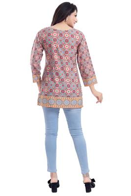 Ash Gray Faux Crepe Short Kurti kurti kurti 5