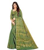 green Kanjeevaram Silk  saree with blouse piece