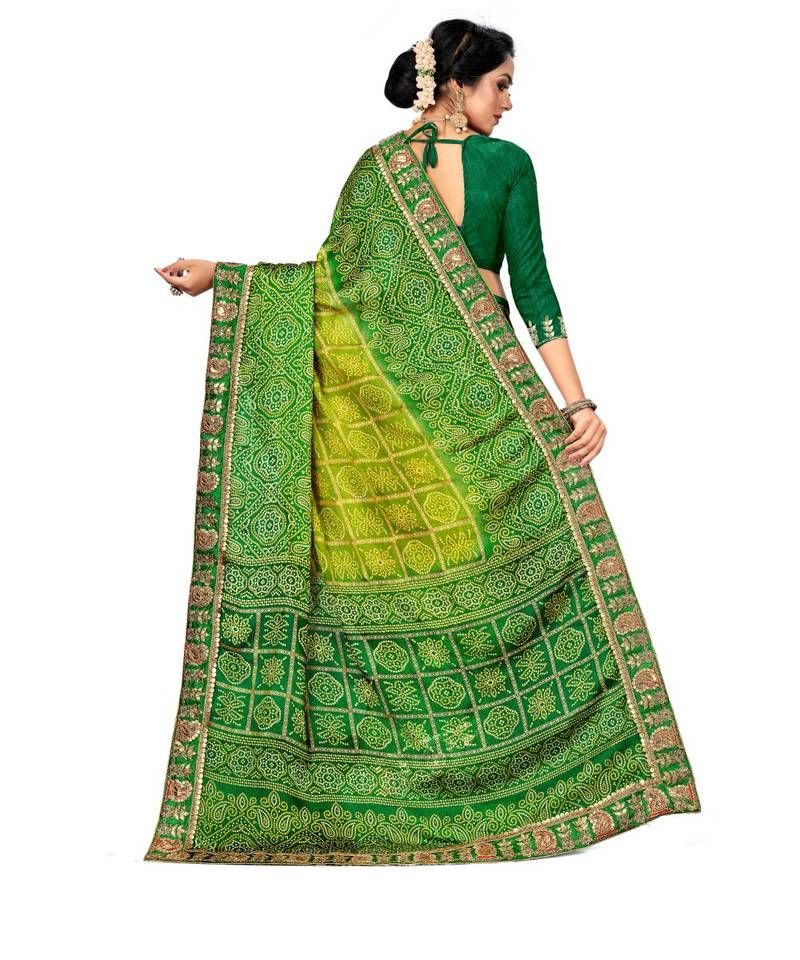 Embroidered Bandhani Moss Chiffon Sareebandhani-sarees-bandhej