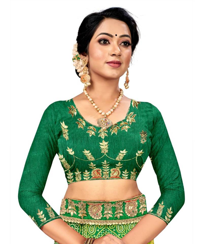 Embroidered Bandhani Moss Chiffon Sareebandhani-sarees-bandhej