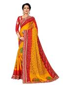 Embroidered Bandhani Moss Chiffon Sareebandhani-sarees-bandhej