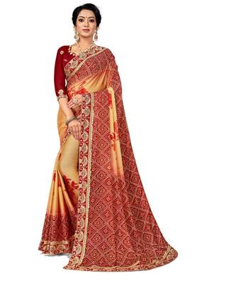 Embroidered Bandhani Moss Chiffon Sareebandhani-sarees-bandhej 1