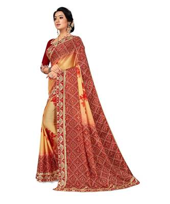 Embroidered Bandhani Moss Chiffon Sareebandhani-sarees-bandhej 2