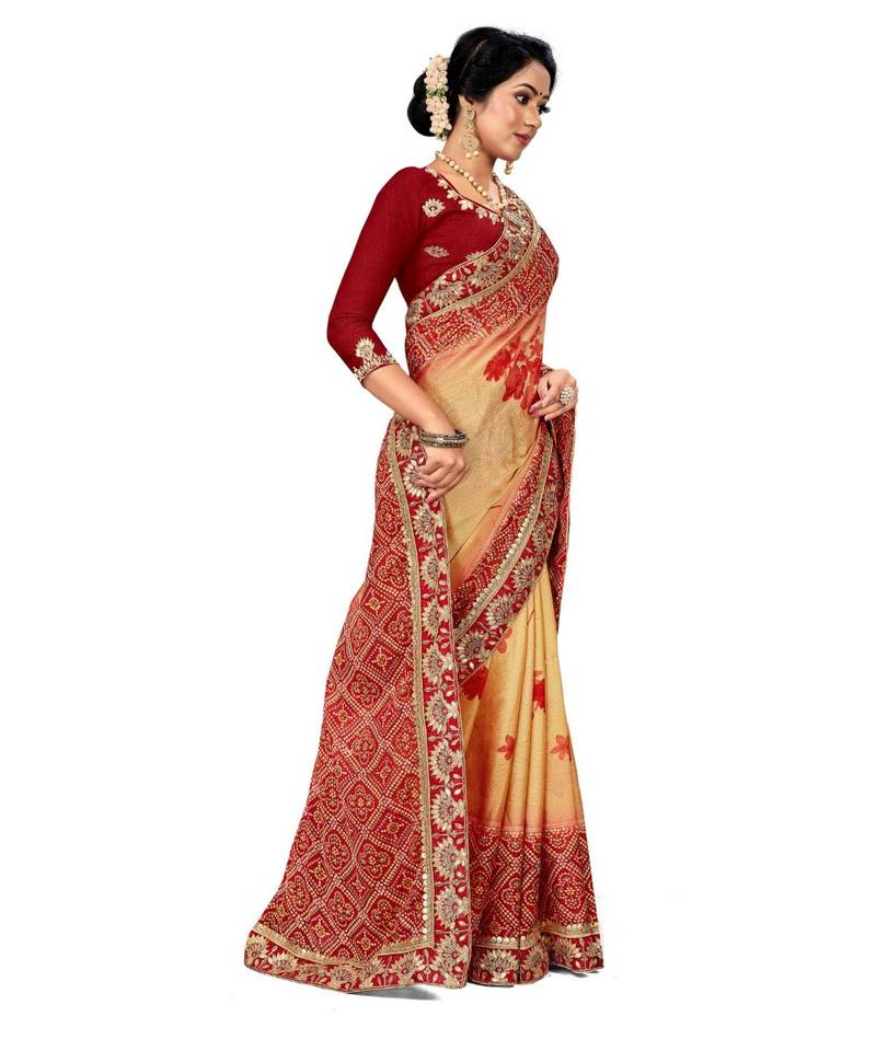 Embroidered Bandhani Moss Chiffon Sareebandhani-sarees-bandhej