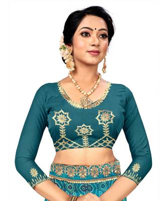 Embroidered Bandhani Moss Chiffon Sareebandhani-sarees-bandhej 5