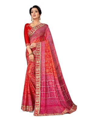 Embroidered Bandhani Moss Chiffon Sareebandhani-sarees-bandhej 1