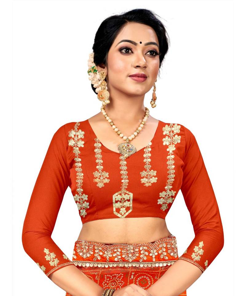 Embroidered Bandhani Moss Chiffon Sareebandhani-sarees-bandhej