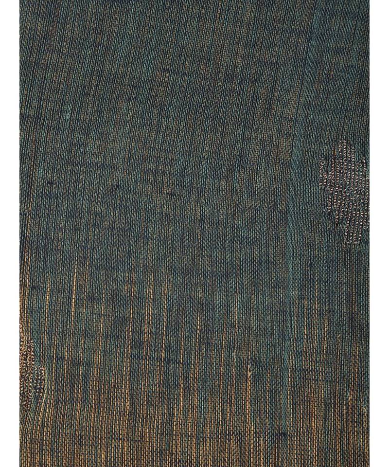 PinkLoom Women's green hand woven linen saree With Blouse