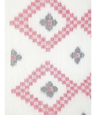 PinkLoom Women's white hand woven cotton sarees With Blouse 4