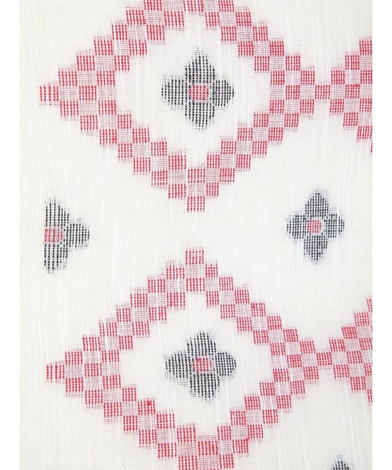 PinkLoom Women's white hand woven cotton sarees With Blouse