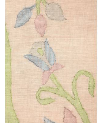 PinkLoom Women's beige hand woven cotton sarees With Blouse 4
