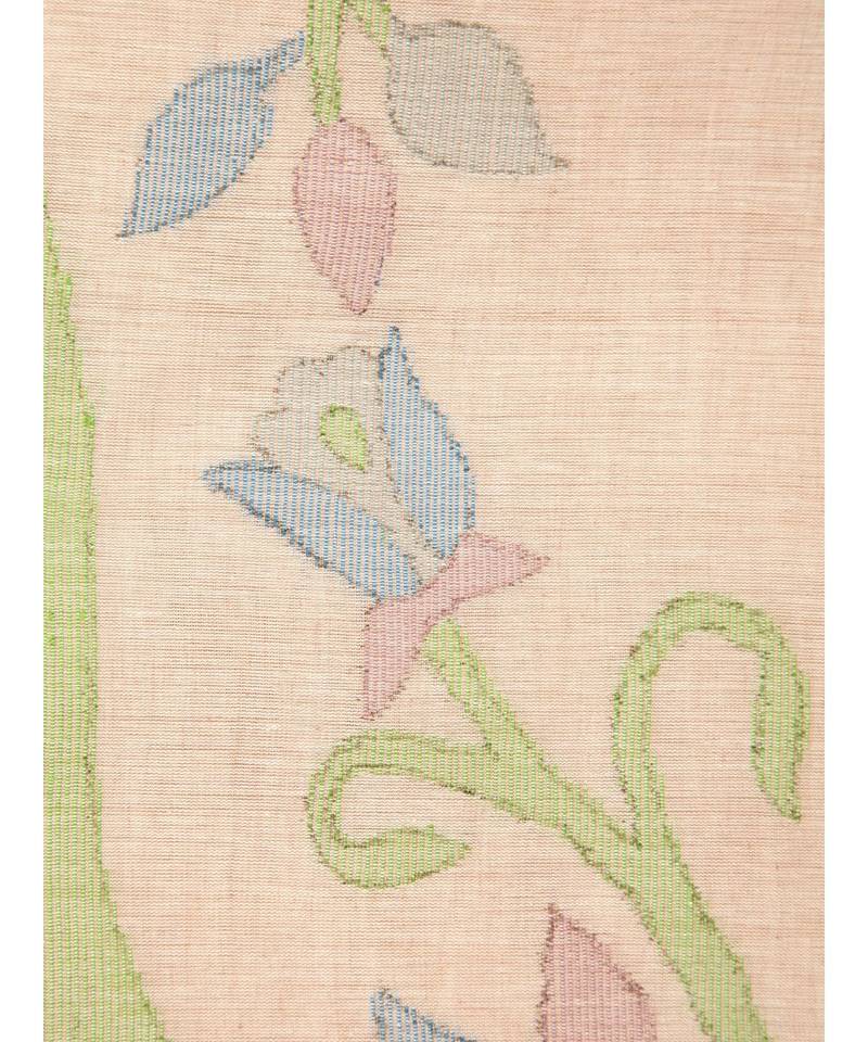 PinkLoom Women's beige hand woven cotton sarees With Blouse