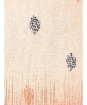 PinkLoom Women's multicolor hand woven linen saree With Blouse 4
