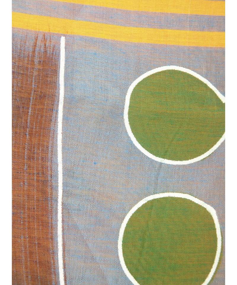 PinkLoom Women's yellow hand woven cotton sarees With Blouse