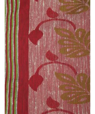 PinkLoom Women's green hand woven cotton silk sarees With Blouse 4