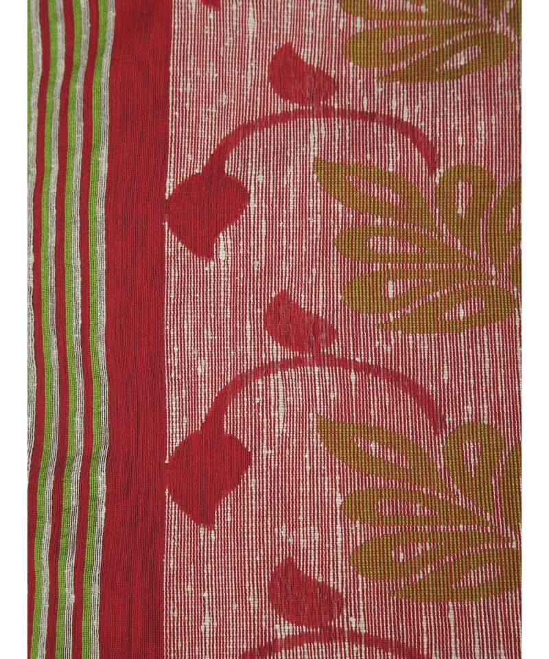 PinkLoom Women's green hand woven cotton silk sarees With Blouse