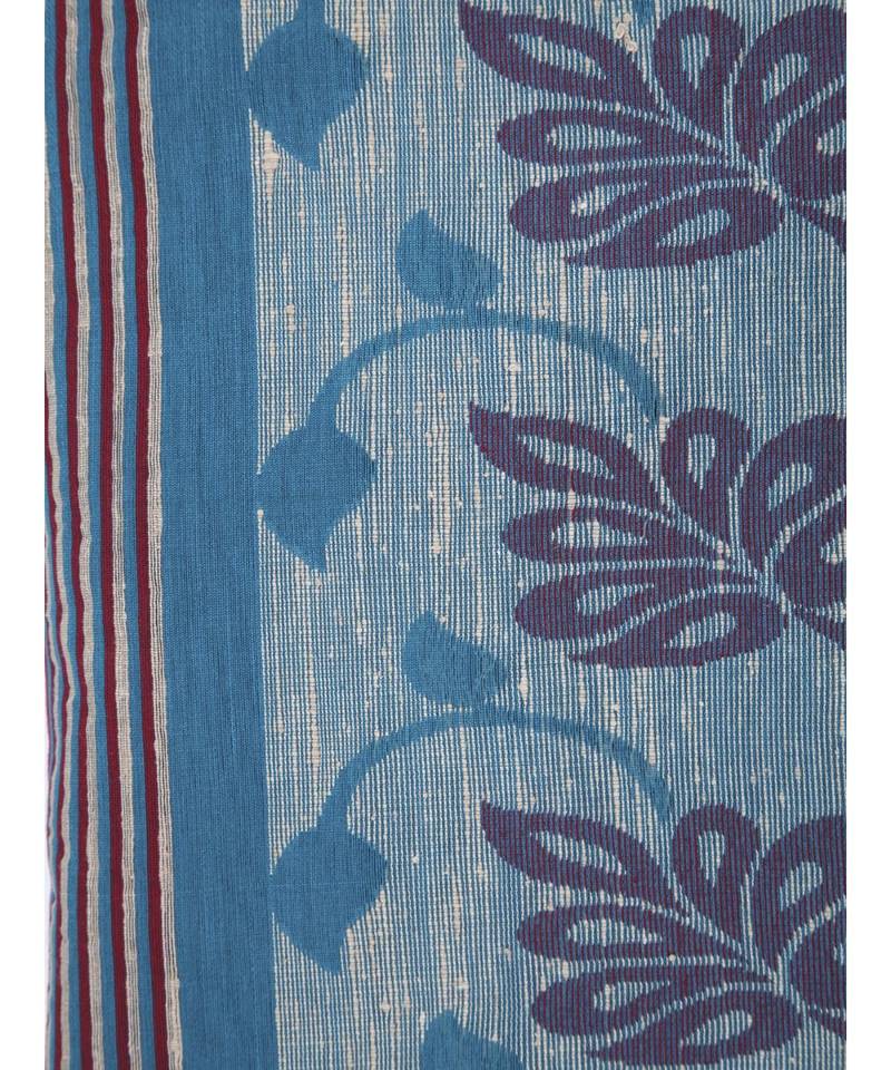 PinkLoom Women's maroon hand woven cotton silk sarees With Blouse