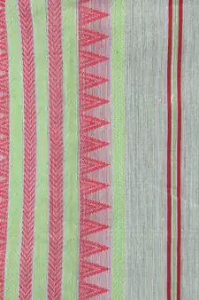 PinkLoom Women's green hand woven cotton silk sarees With Blouse