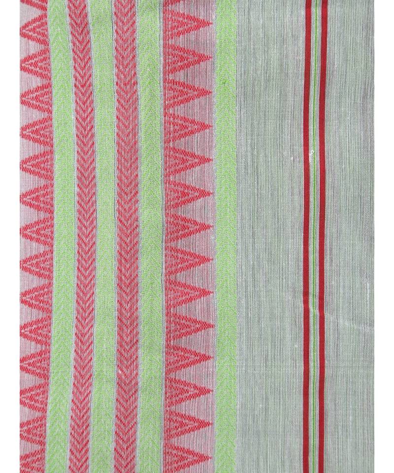 PinkLoom Women's green hand woven cotton silk sarees With Blouse