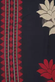 PinkLoom Women's red hand woven cotton silk sarees With Blouse
