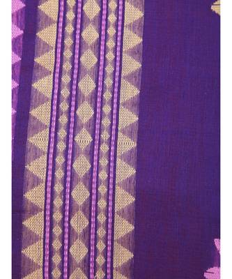PinkLoom Women's red hand woven cotton silk sarees With Blouse 4